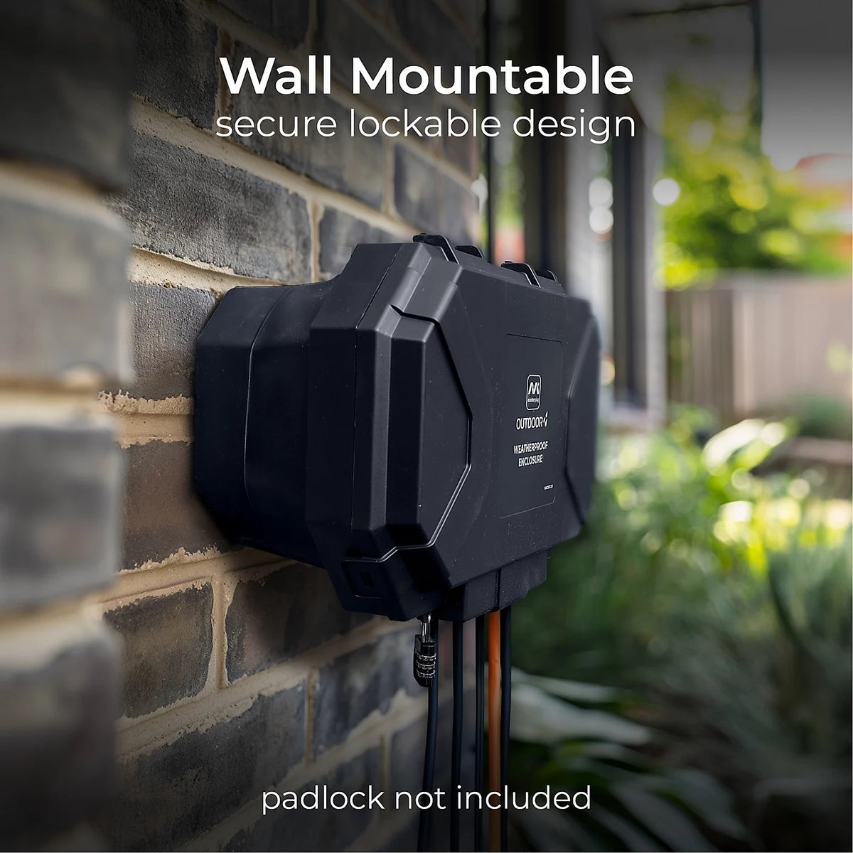 Masterplug Outdoor Weatherproof Power Kit Black WDBC84BP | 4 Socket | 8Mtr Extension Lead | IP54 Rated | Safe Power Solution for Garden and DIY Use | Ideal for Festive Lights and Outdoor Tools | 13A Rated | Collapsible Design