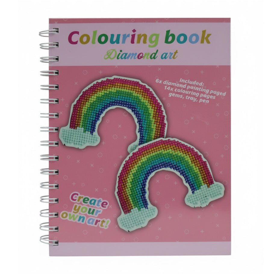 Diamond Art Colouring Book Set Multicoloured 141000380