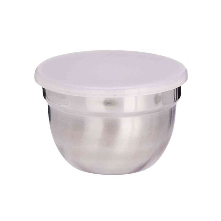 Excellent Houseware Stainless Steel Bowls with Lids Chrome 8cm x 5.5cm 200ml Pack of 4 A12441960 | Food Storage Containers | Durable and Reusable