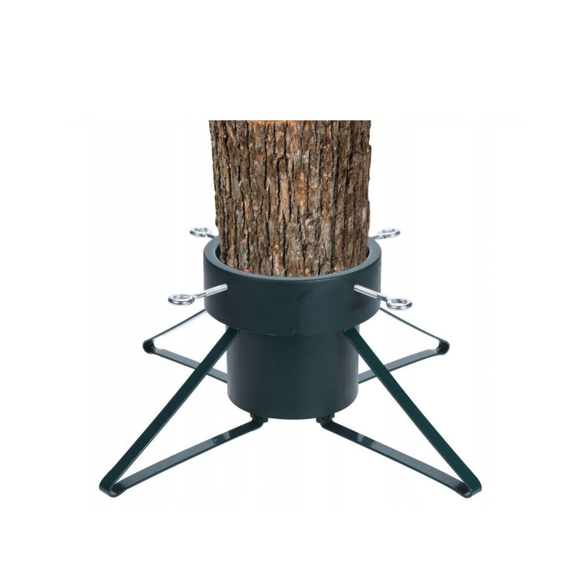 Holly Jolly Round Christmas Tree Stand Green 21cm 893000030 | Heavy-Duty Metal Base | Fits 5â€“14 cm Trunks | 2.8Ltr Water Tank
