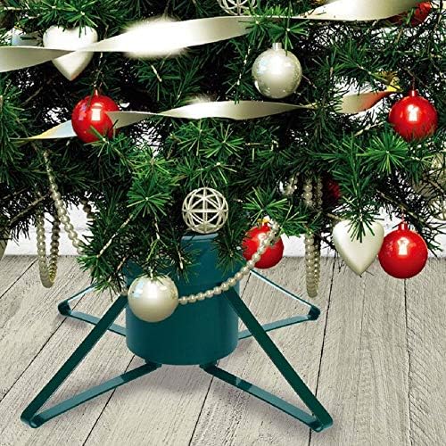 Holly Jolly Round Christmas Tree Stand Green 21cm 893000030 | Heavy-Duty Metal Base | Fits 5â€“14 cm Trunks | 2.8Ltr Water Tank