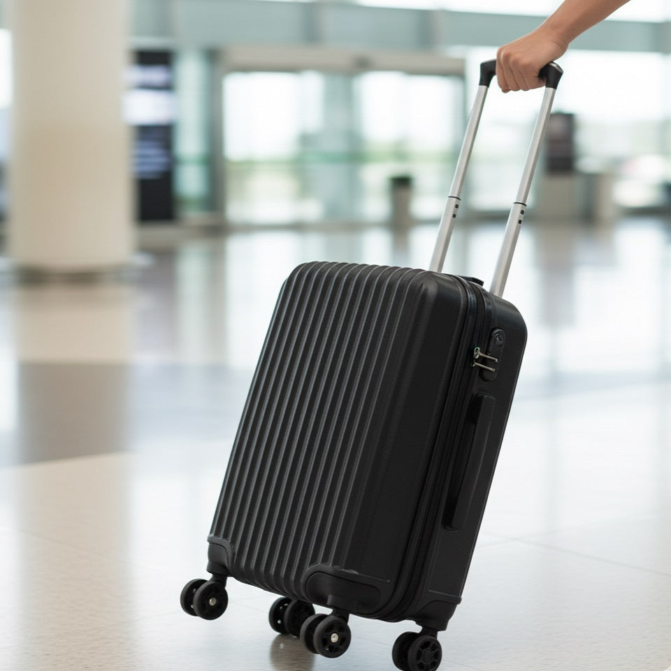 ProWorld Suitcase Trolley Black 29Ltr 30cm x 21.5cm x 45cm S16400100 | Lightweight | 360 Degree Spin Wheels