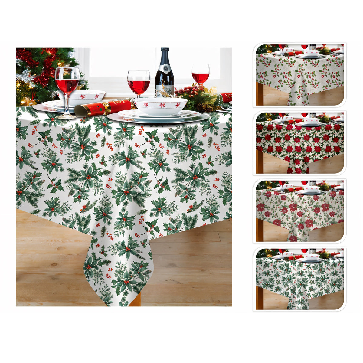 Excellent Houseware Xmas Printed Tablecloth Assorted 130cm x 180cm Pack of 1 CY2702790