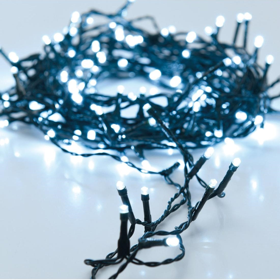 96 LED White Christmas Lights Black 7Mtr AX9810040 | With 8 Memory Functions | Perfect for Holiday Decorations | 6Hr Timer