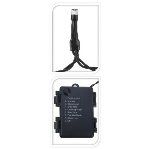 96 LED White Christmas Lights Black 7Mtr AX9810040 | With 8 Memory Functions | Perfect for Holiday Decorations | 6Hr Timer