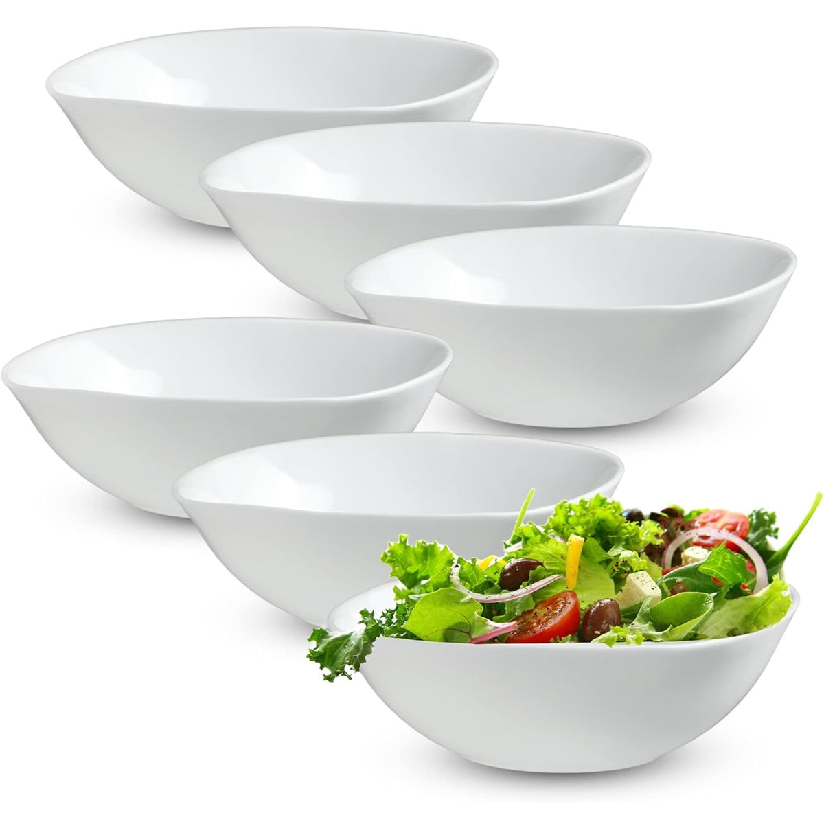 Dura Square Opal Glass Bowl White 6-Inch DQ021 | Tempered Break Resistant | Microwave-Dishwasher and Freezer Safe | Durable Kitchen Accessory for Everyday Use