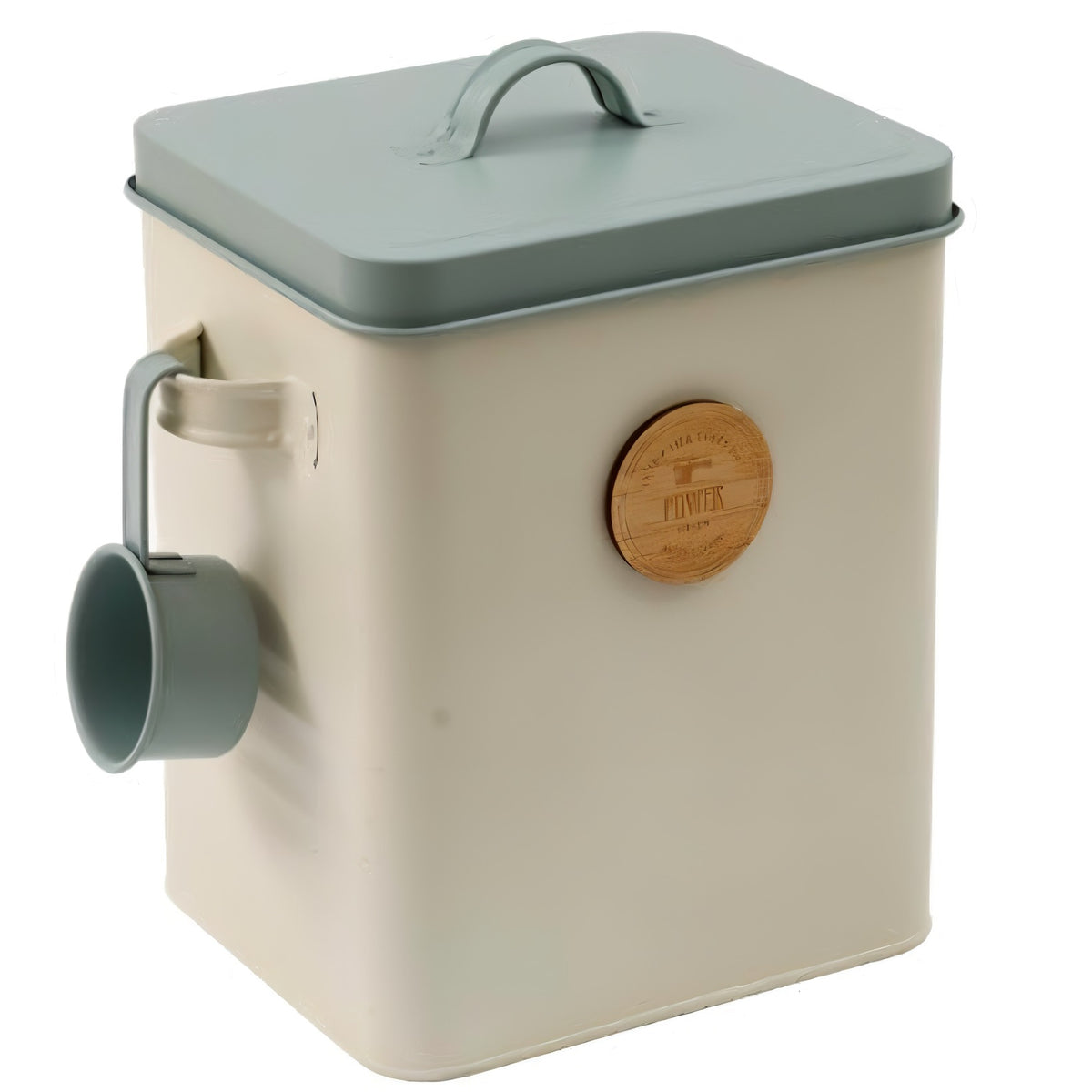 SIL Washing Powder Tin with Scoop Ivory 18cm x 16cm x 16cm KG4095