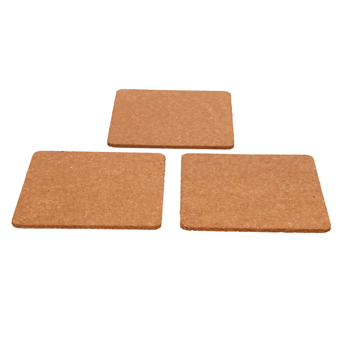 Excellent Houseware Square Cork Trivet Brown 19cm x 19cm Set of 3 836314120