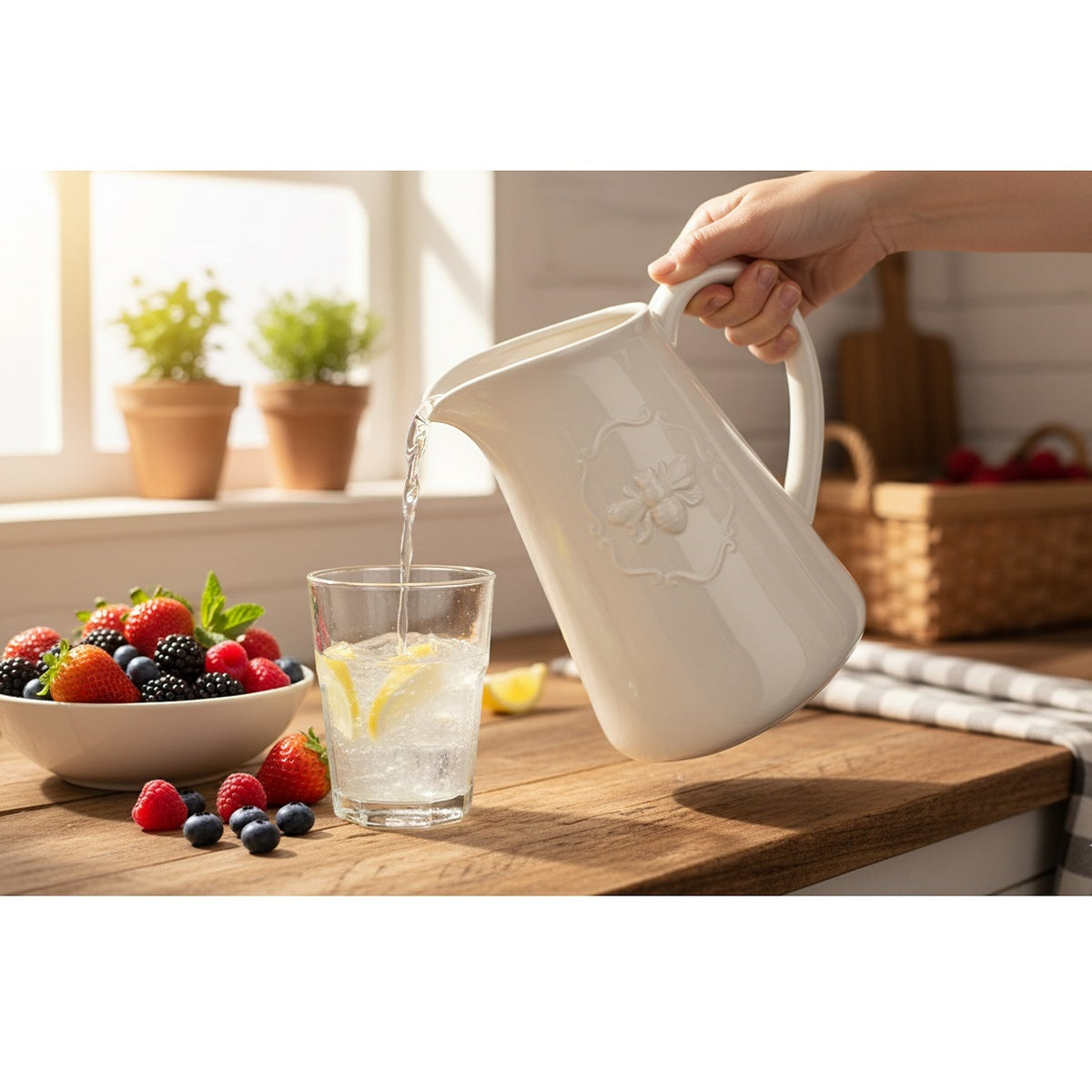 SIL Summer Bee Jug Cream 18cm x 14cm x 21cm TJBE57