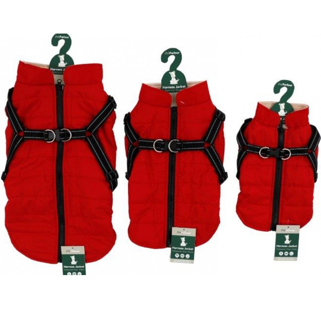 Pet Parlour Large Harness Jacket for Dogs Assorted Colours 45cm Pack of 1 119g PE1288 | Warm Quilted Vest with Adjustable Straps | Washable