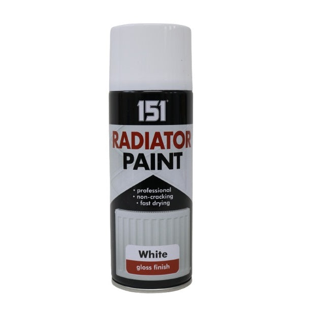 151 Radiator Spray Paint White Gloss Finish 400ml TAR087 | For DIY and Repairs | Professional | Fast Drying | Non-Cracking | Coat Radiators Inside of Your Home