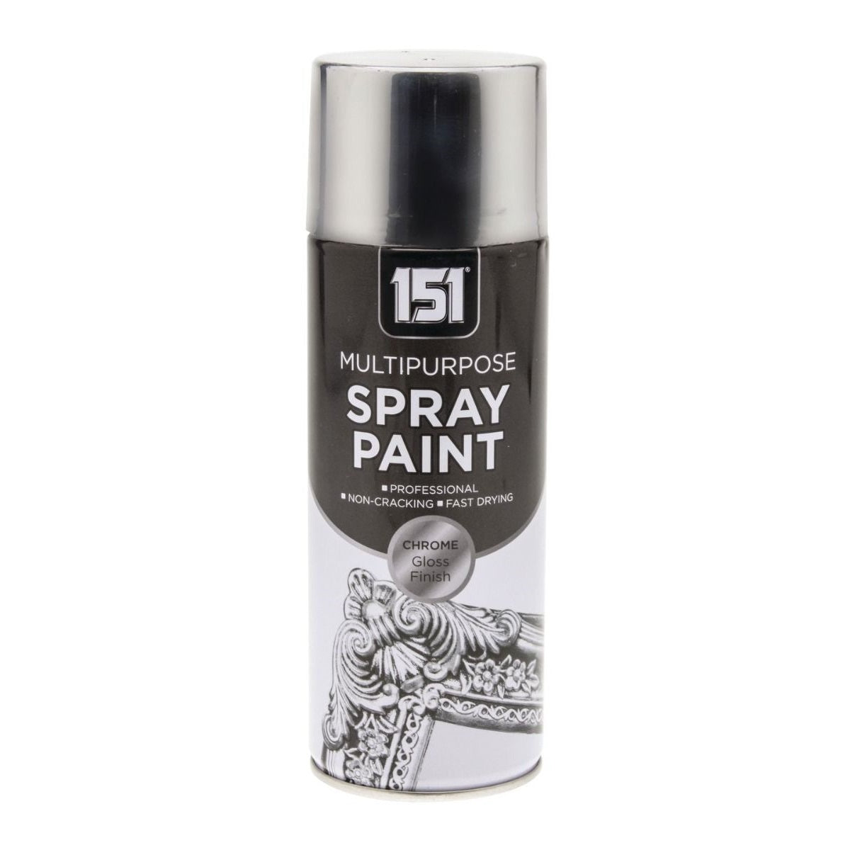151 Multipurpose Spray Paint Chrome Gloss Finish 400ml TAR029 | For DIY and Repairs | Professional | Fast Drying | Non-Cracking | Coat Anything Inside and Outside