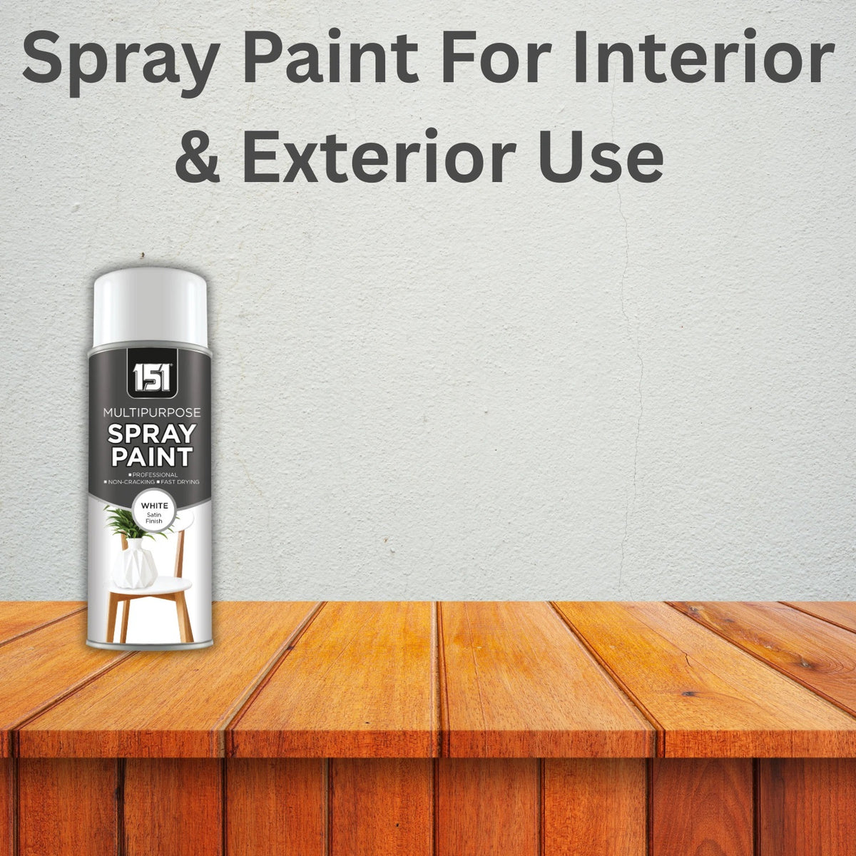 151 Multipurpose Spray Paint White Satin Finish 400ml TAR065 | For DIY and Repairs | Professional | Fast Drying | Non-Cracking | Coat Anything Inside and Outside