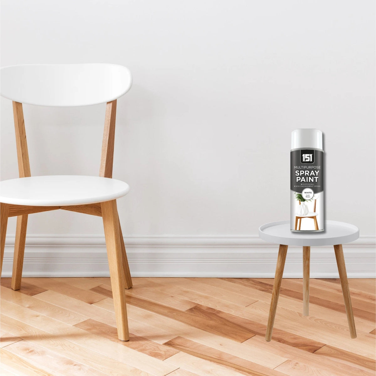 151 Multipurpose Spray Paint White Satin Finish 400ml TAR065 | For DIY and Repairs | Professional | Fast Drying | Non-Cracking | Coat Anything Inside and Outside