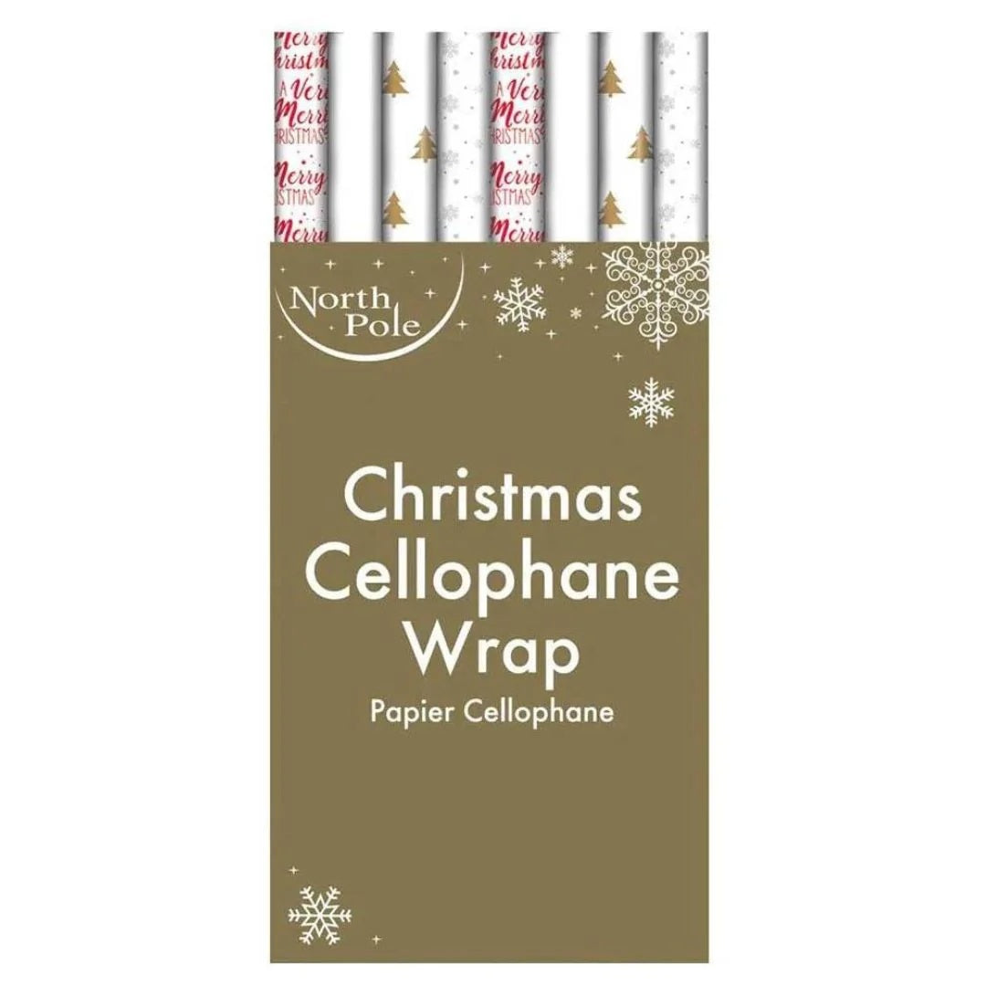 Clairefontaine Eurowrap Christmas Cellophane Wrap Assorted Colours 2Mtr x 70cm Pack of 1 X-31731-GWC | Assorted Designs | Vibrant and Cute Pattern | Perfect for Holiday Presents