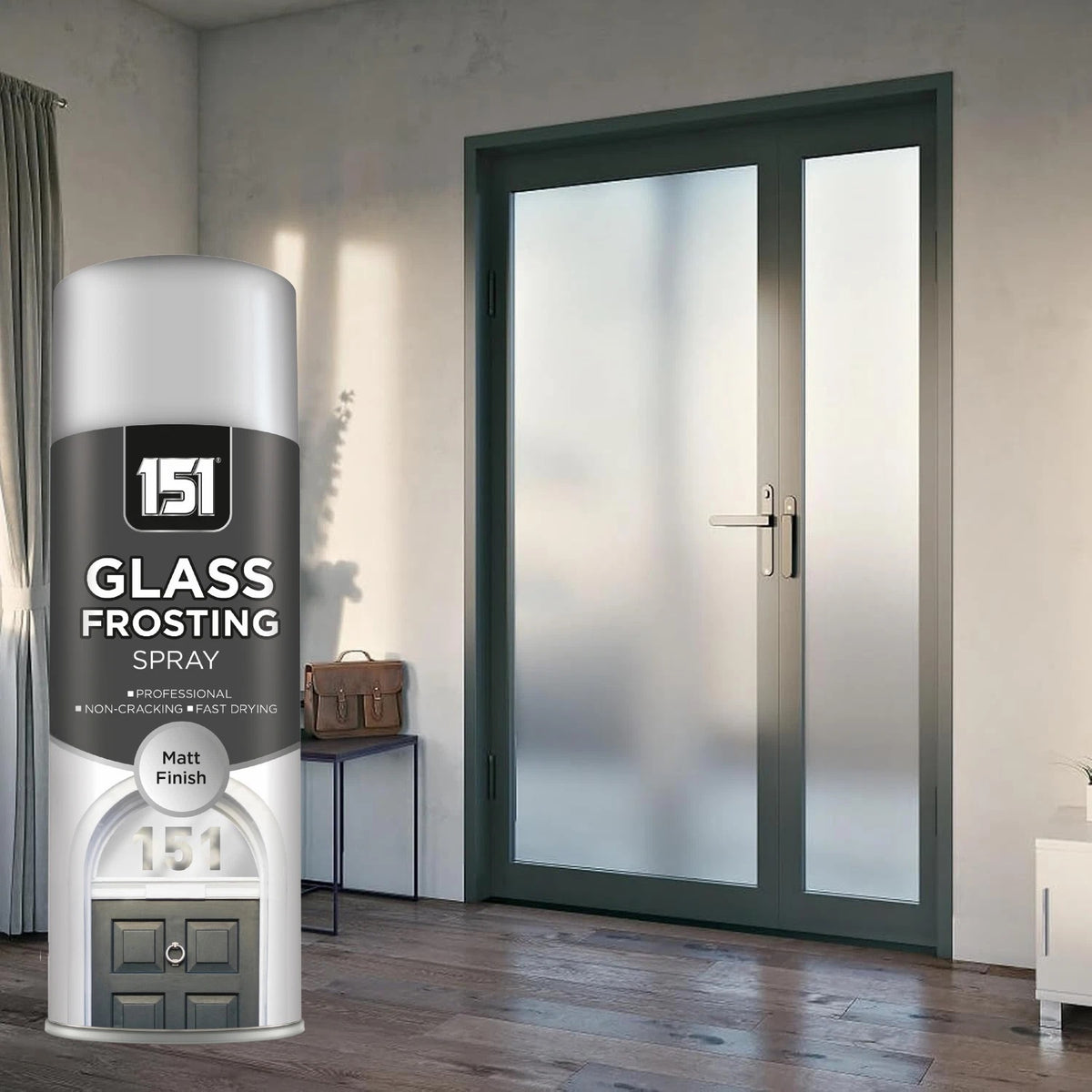 151 Glass Frosting Spray Paint Matt Finish 400ml TAR063 | For DIY and Repairs | Coat Anything Inside and Outside | Tamper Proof Security Cap | For Decorating-Security and Privacy