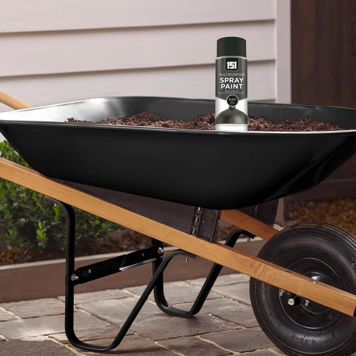 151 Multipurpose Spray Paint Black Satin Finish 400ml TAR064 | For DIY and Repairs | Professional | Fast Drying | Non-Cracking | Coat Anything Inside and Outside