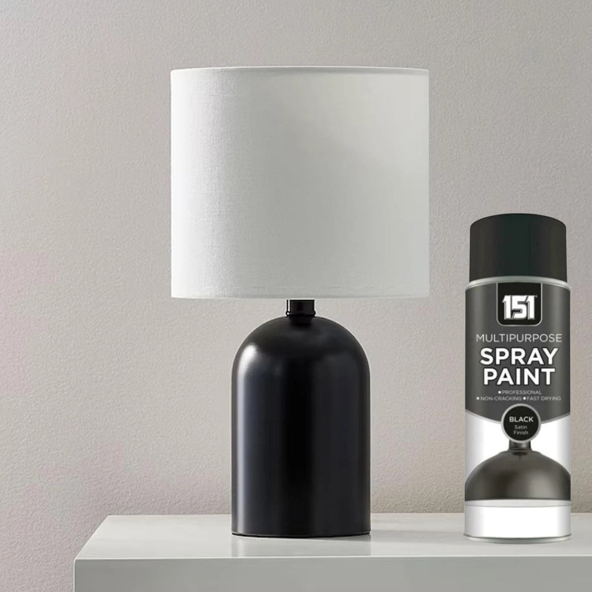 151 Multipurpose Spray Paint Black Satin Finish 400ml TAR064 | For DIY and Repairs | Professional | Fast Drying | Non-Cracking | Coat Anything Inside and Outside