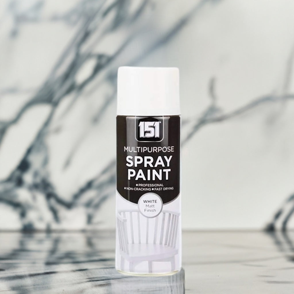 151 Multipurpose Spray Paint White Matt Finish 400ml TAR027 | For DIY and Repairs | Professional | Fast Drying | Non-Cracking | Coat Anything Inside and Outside