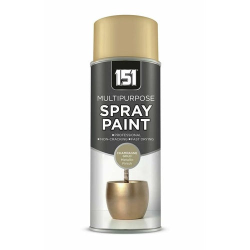 151 Multipurpose Spray Paint Champagne Gold Metallic Finish 400ml TAR060 | For DIY and Repairs | Professional | Fast Drying | Non-Cracking | Coat Anything Inside and Outside
