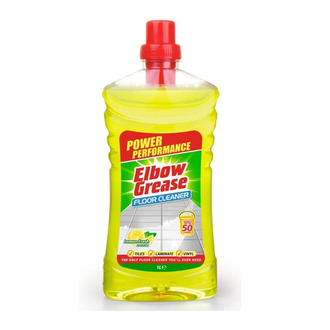 151 Elbow Grease Lemon Fresh Floor Cleaner Yellow 1Ltr EG285 | Powerful Multi-Surface Cleaning Formula | Removes Grease and Grime | Ideal for Tiles-Laminate and Vinyl Floors | Makes Up to 50Ltr