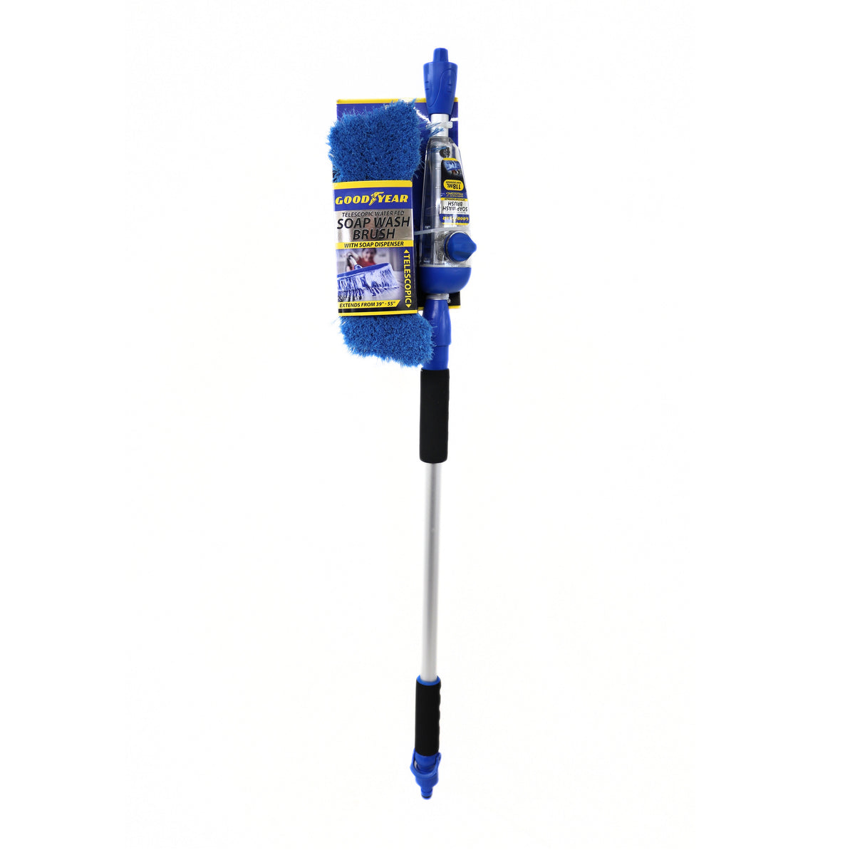 Goodyear Telescopic Water Fed Soap Wash Brush with Soap Dispenser Multicolour 39-Inch-55-Inch 905527