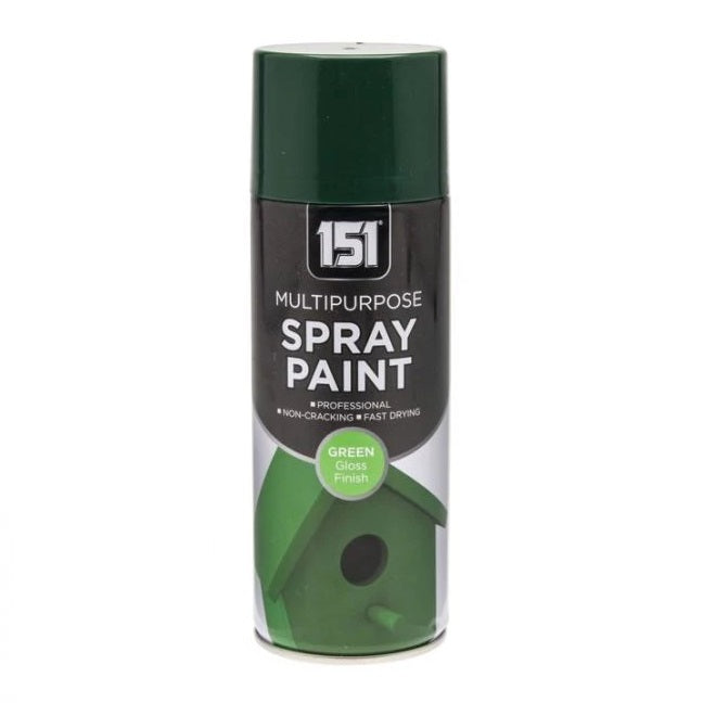 151 Multipurpose Spray Paint Green Gloss Finish 400ml TAR042 | For DIY and Repairs | Professional | Fast Drying | Non-Cracking | Coat Anything Inside and Outside