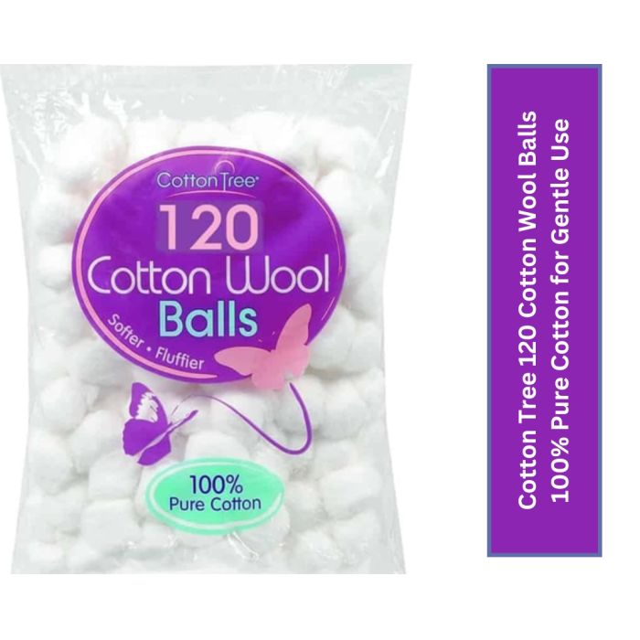 151 Cotton Tree Cotton Wool Balls White Pack of 120 CT008A-LD | Softer and Fluffier | Pure Cotton | Makeup Removal and First Aid | Gentle and Absorbent | For Everyday Use | For Cleansing or Moisturising | For Delicate or Sensitive Skin