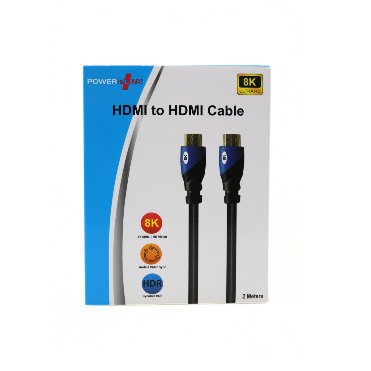 Powerplus HDMI to HDMI Cable Ultra High Speed Cable Black 60Hz 2Mtr 2092 | 8K Ultra HD | Audio-Video Sync | Dynamic HDR