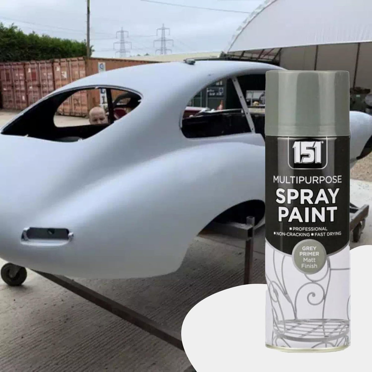 151 Multipurpose Spray Paint Grey Primer Matt Finish 400ml TAR031 | For DIY and Repairs | Professional | Fast Drying | Non-Cracking | Coat Anything Inside and Outside
