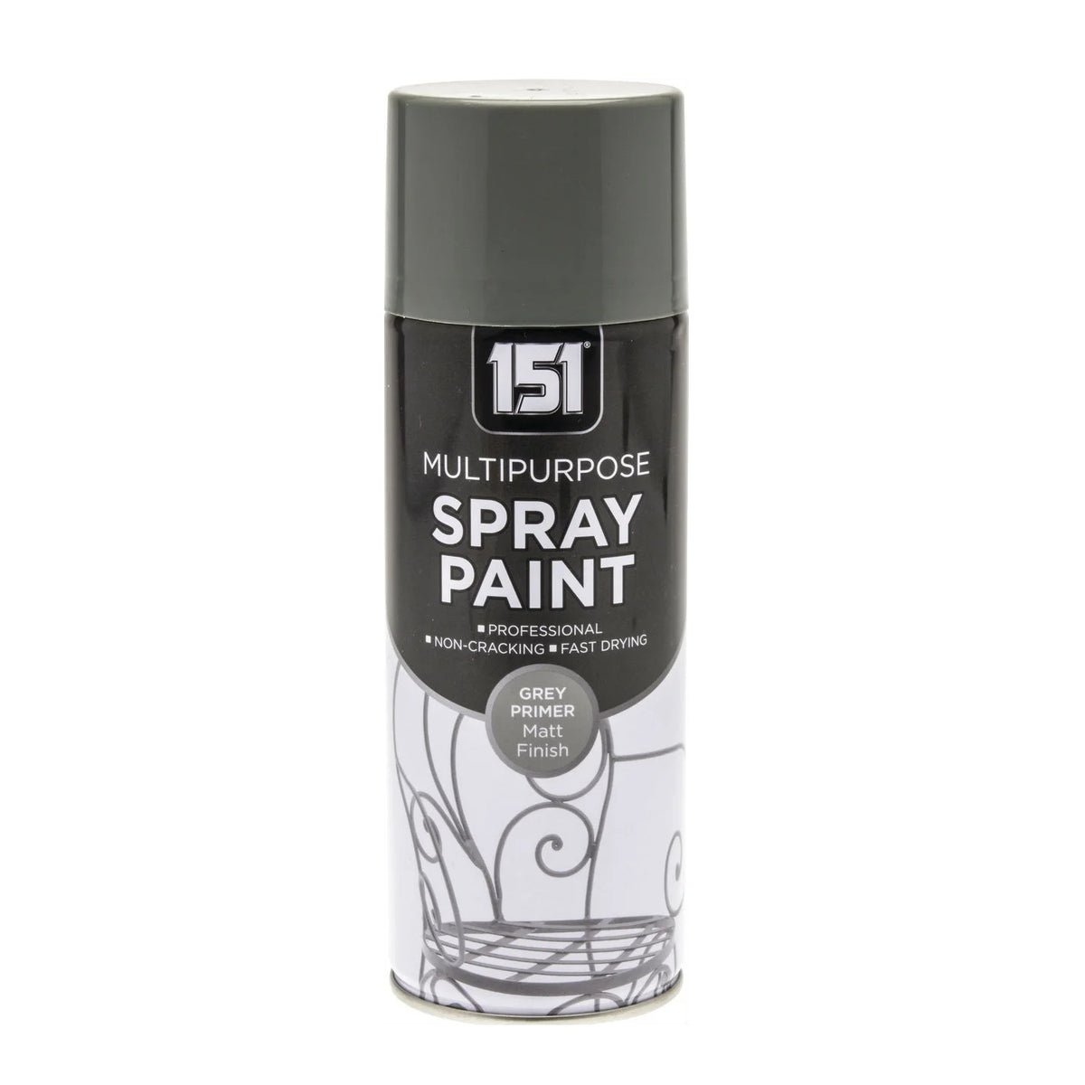 151 Multipurpose Spray Paint Grey Primer Matt Finish 400ml TAR031 | For DIY and Repairs | Professional | Fast Drying | Non-Cracking | Coat Anything Inside and Outside