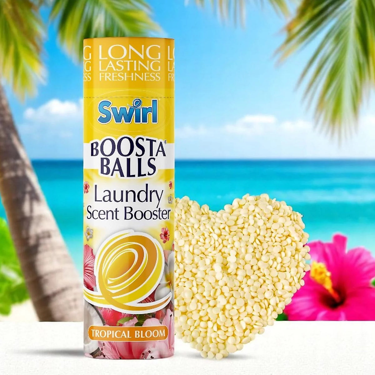 151 Swirl Sleep Boosta Balls Yellow 230g SW1043 | Tropical Bloom | Laundry Scent Booster | Long Lasting Freshness | For Bedding and Towels | Safe for Colours and All Washable Fabrics
