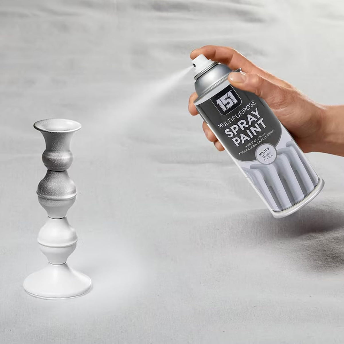 151 Multipurpose Spray Paint White Gloss Finish 400ml TAR026 | For DIY and Repairs | Professional | Fast Drying | Non-Cracking | Coat Anything Inside and Outside
