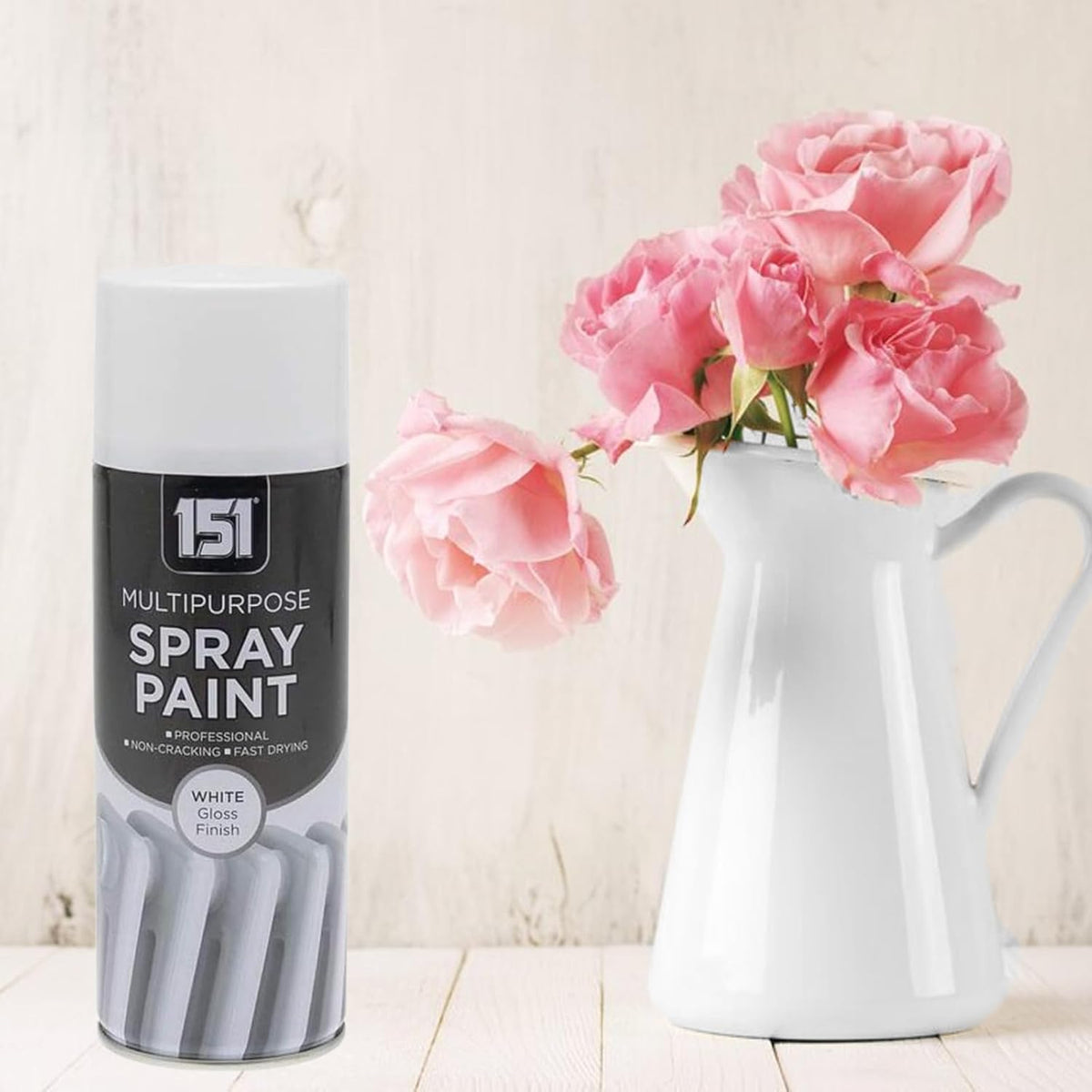 151 Multipurpose Spray Paint White Gloss Finish 400ml TAR026 | For DIY and Repairs | Professional | Fast Drying | Non-Cracking | Coat Anything Inside and Outside