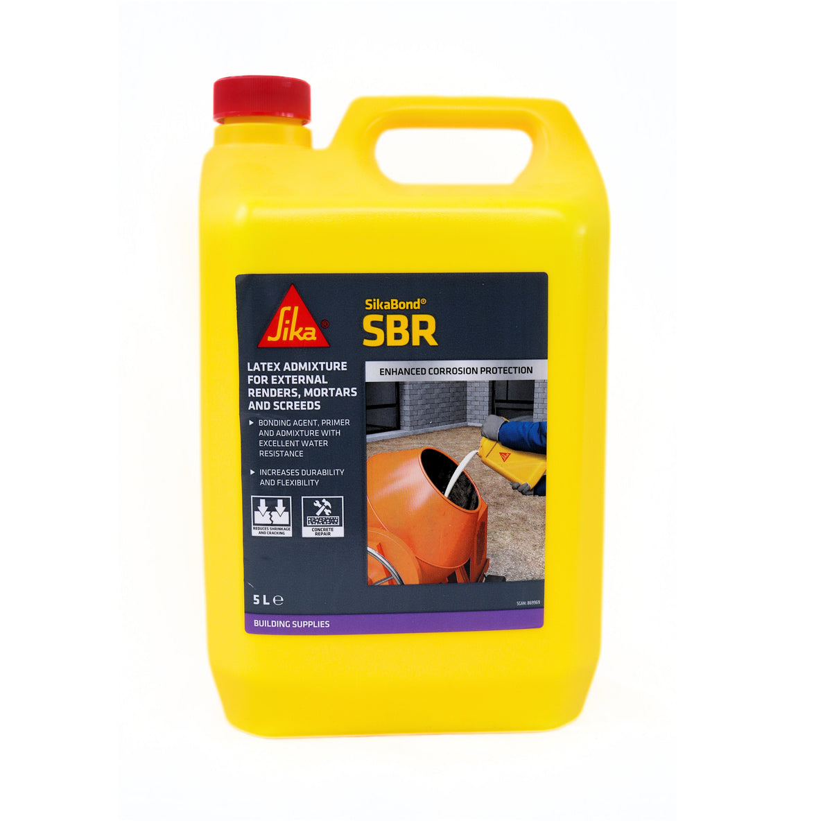 Sika Bond 503 SBR White 5Ltr 443839 | Enhanced Corrosion Protection | Latex Admixture for External Renders-Mortars and Screeds | Bonding Agent-Primer and Admixture with Excellent Water Resistance | Increases Durability and Flexibility | Reduces Shrinkage