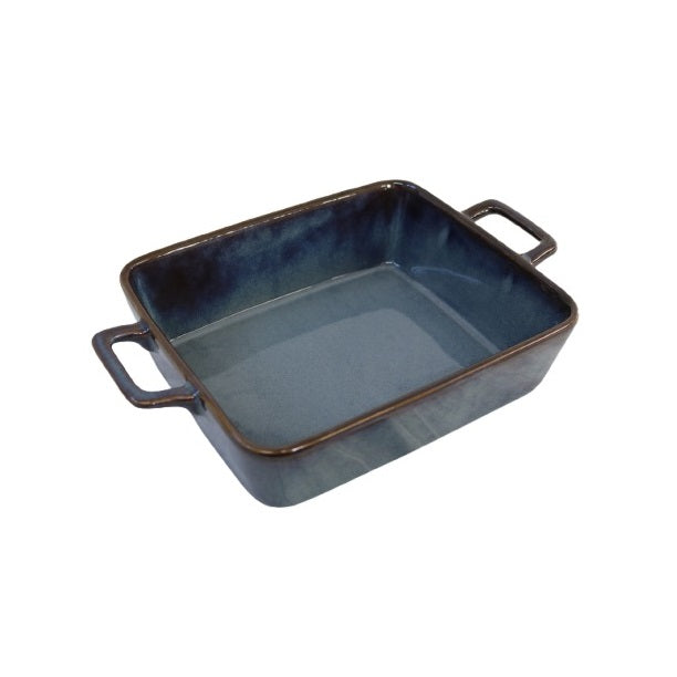 Ceramic Rectangular Baking Dish with Handles Assorted Colours 1750ml Q51200670 | Deep Oven-Safe Roasting Dish