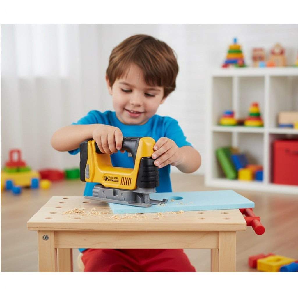 Kids Electric Jigsaw Yellow 18cm x 6cm x 13cm S34495720 | Suitable for Age 3 Plus | Removable Battery Module