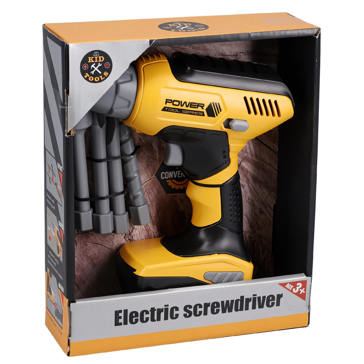 Kids Electric Screwdriver Yellow 15.5cm x 6cm x 17cm S34495710 | Suitable for Age 3 Plus | Removable Battery Module