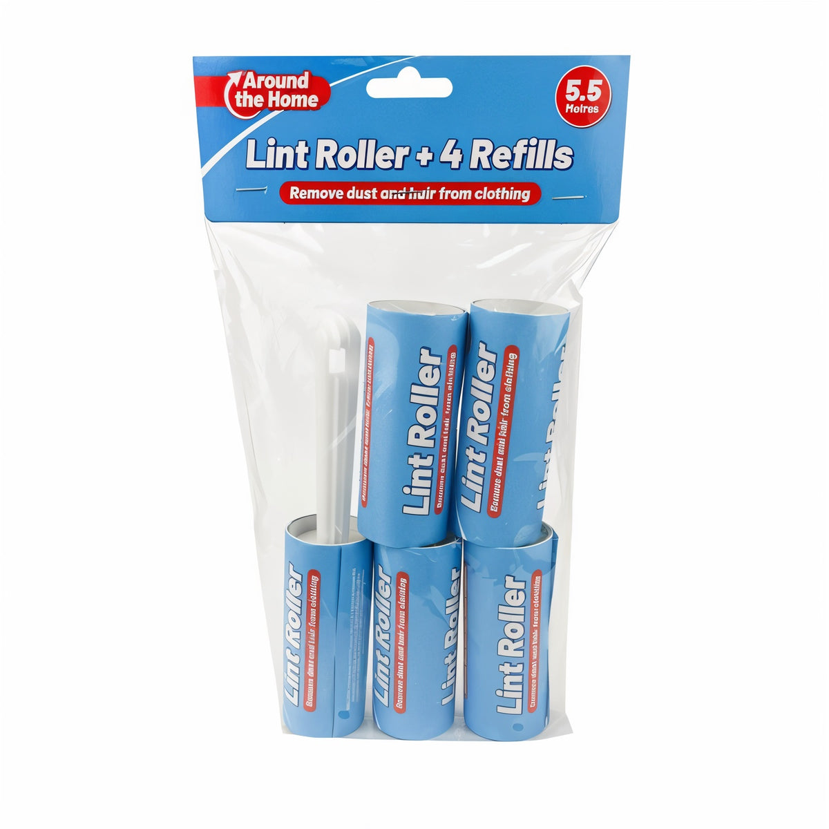 OTL Around the Home Lint Roller White 5.5Mtr Pack of 5 310287 | Remove Dust and Hair from Clothing