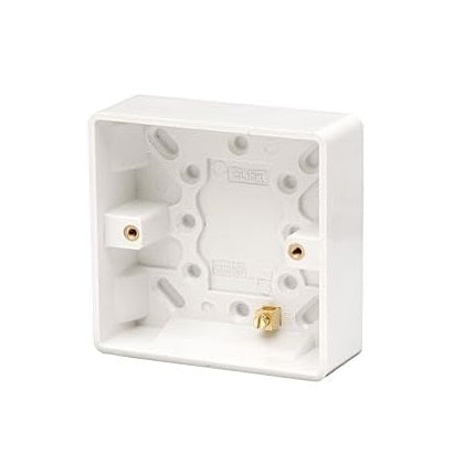 1 Gang Surface Pattress Box White 25mm 1036 | Durable PVC Electrical Back Box | Easy-Fit Mounting Box for Switches nd Sockets | Strong and Safe Wall Installation