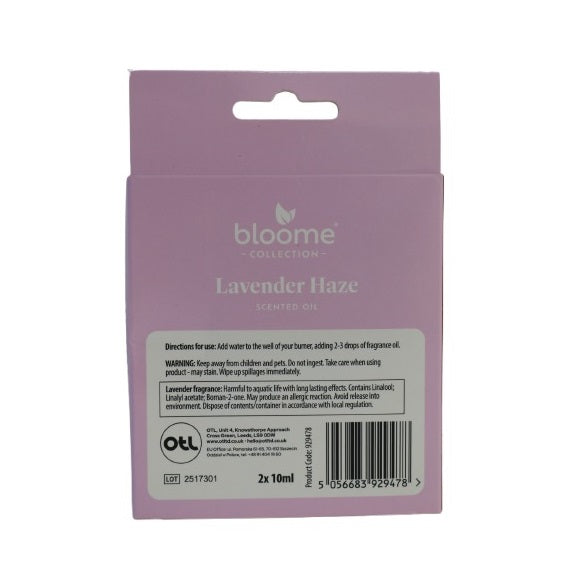 Otl Bloom Collection Lavender Haze Scented Oil Pink 10ml Pack of 2 324613 | For Diffusers and Home Aroma