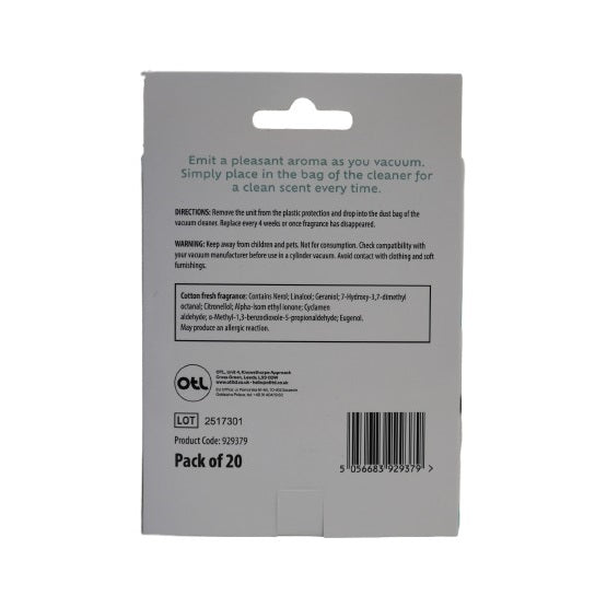 Otl Bloome Collection Cotton Fresh Vacuum Fresheners Assorted Colours Pack of 20 324603 | Fragrance Sticks | For Cleaner Air