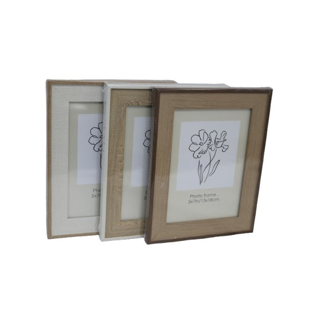 Decorative Wooden Photo Frame Assorted Colours 5-Inch x 7-Inch FL2200390 | Rustic and Neutral Colour Options | Ideal for Home-Office and Gift Use