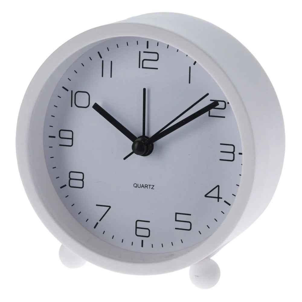 H and S Collection Wekker Alarm Clock Alarm Clock Assorted Colours 95mm x 40mm HZ1601340 | Silent Non-Ticking Bedside Table Clock | Easy-Read Number Dial | Compact and Stylish