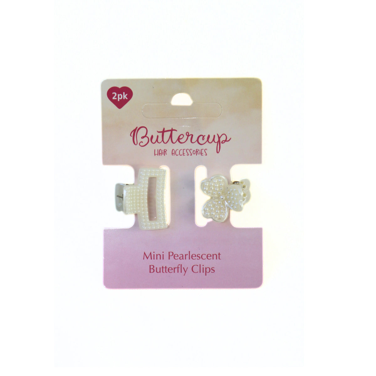 OTL Pearlescent Design Butterfly Clips Golden White Small Pack of 2 324122