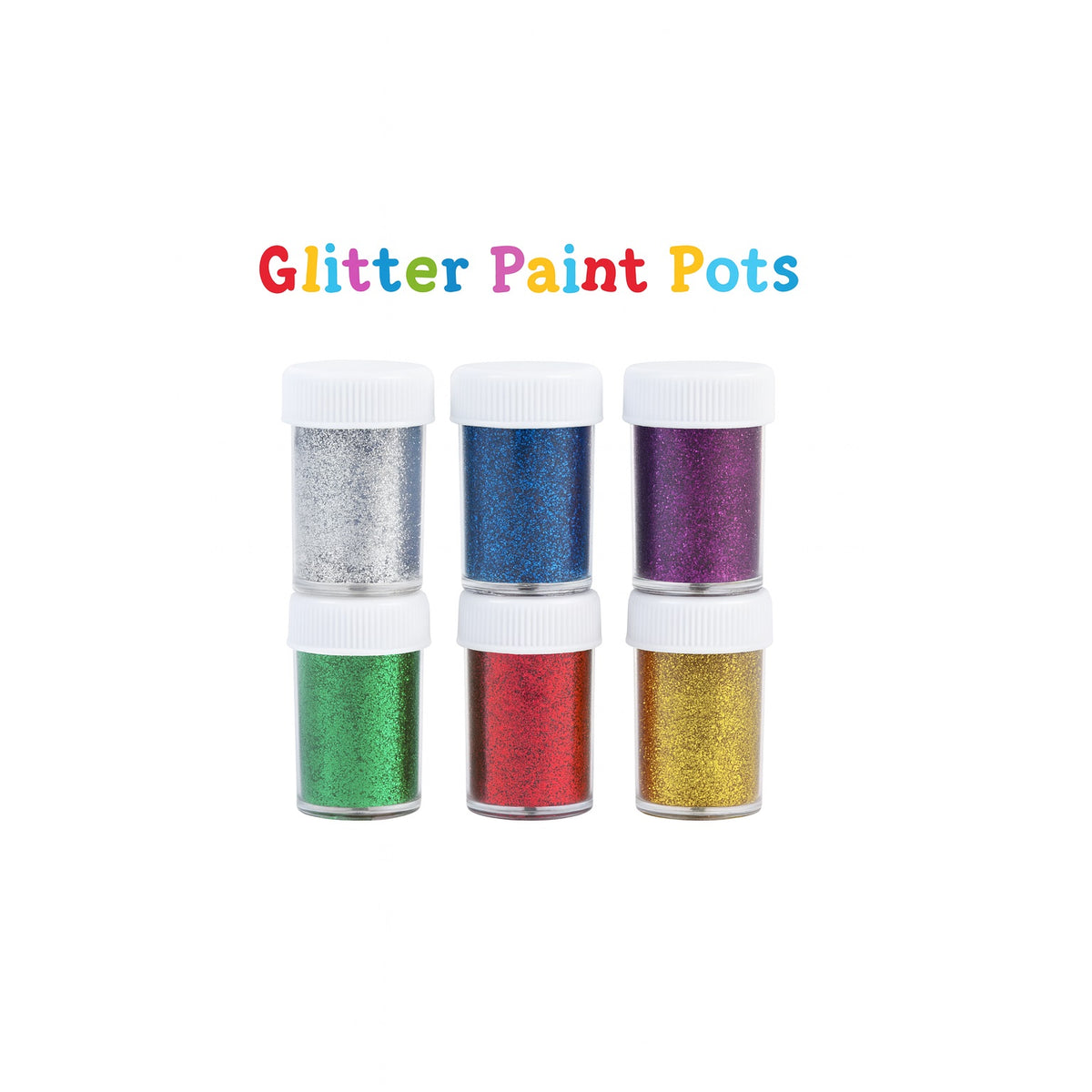 OTL Creator Zone Glitter Paint Pots Assorted 120ml Pack of 6 324236 | Suitable for Age 3 Plus