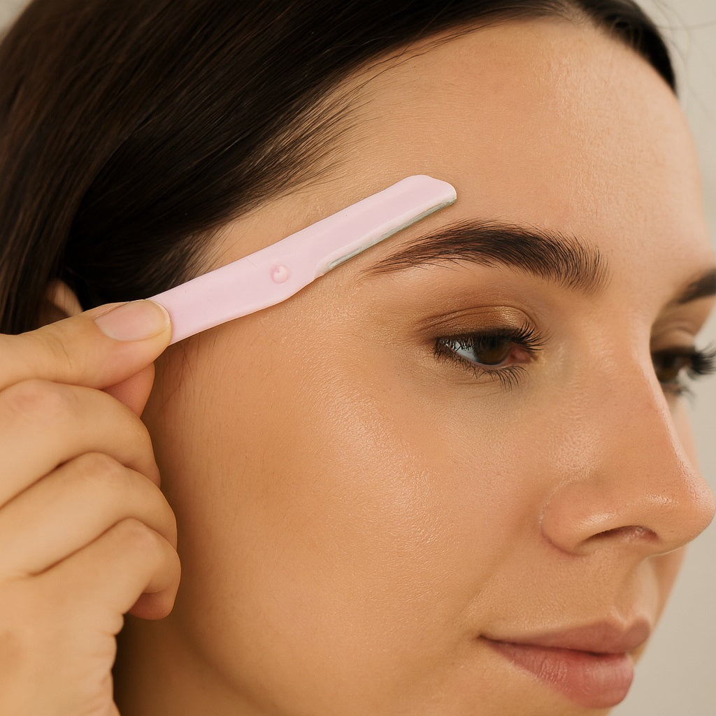 OTL Velis Dermaplaning Razors Pink Pack of 4 324526 | Shape Eyebrows | Remove Fine Facial Hairs | Helps Achieve Smooth-Radiant Skin | Two Different Precision Sizes | Rounded Blade Tip Protects Skin | Single Blade