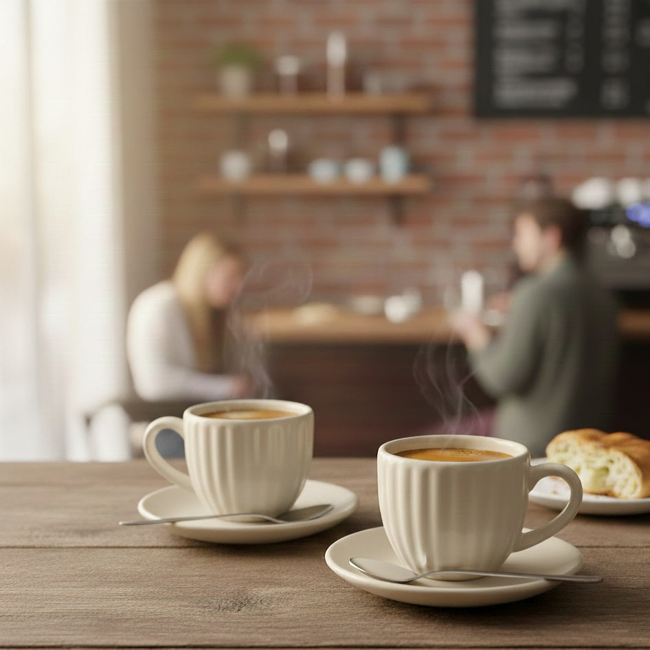 Price and Kensington Luxe Espresso Cups White 85ml Set of 2 57 | Made from Fine Stoneware | Dishwasher Safe and Microwave Safe