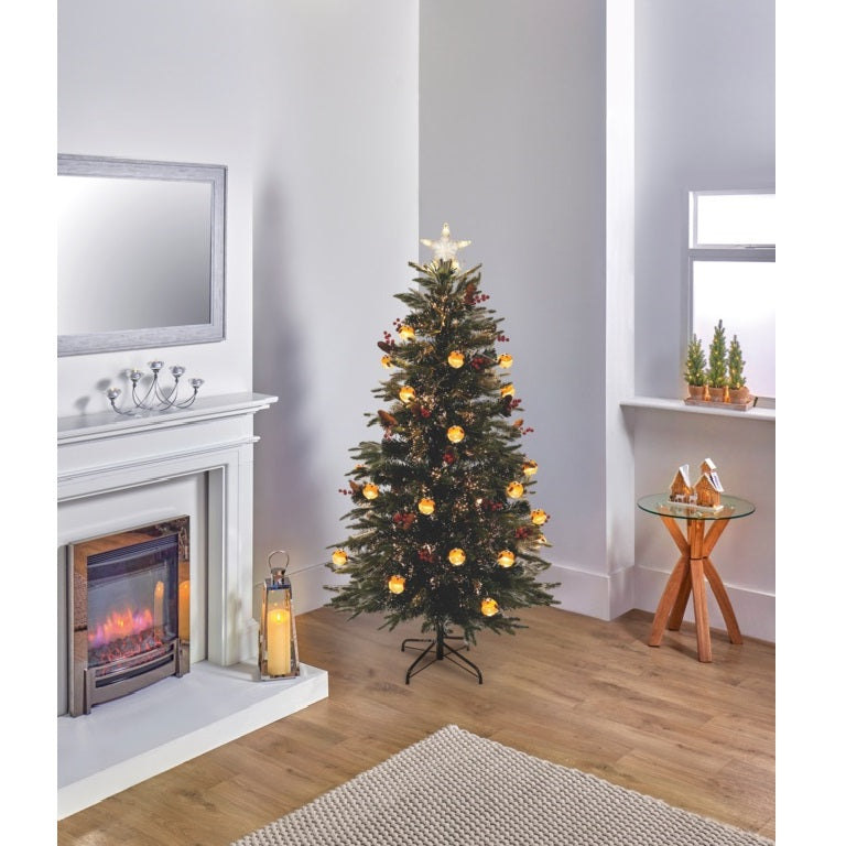 Premier The Tree Company Robin Fibre Optic Tree Warm White 1.5Mtr 85cm x 24cm x 24cm FT257307 | Indoor Use Only | Multi-Action LEDs | SELV-Self Extra Low Voltage