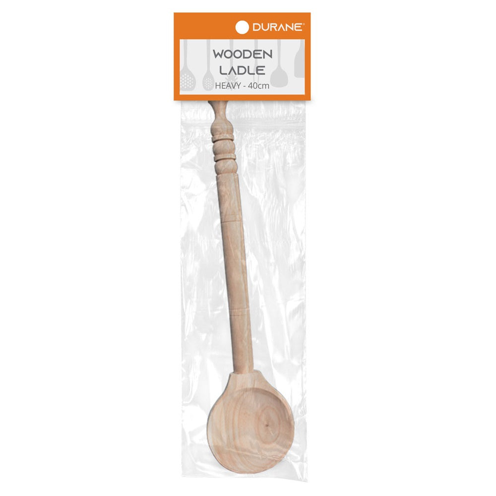 Durane Heavy Wooden Ladle Natural 40cm 10100